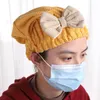 Towel Women Quick-drying Hair Cap Dry Bow-knot Wrap Super Absorbent Bath Accessories Portable Shower Caps