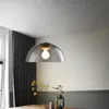Lustre semi-circular moderno acrílico preto transparente restaurante barra decoração e27 lâmpadas pendentes