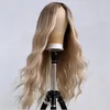 Syntetiska peruker kroppsvåg 26inch blond ombre 613 spetsfront peruk för kvinnor med babyhair naturlig hårfäste värmebeständig 180densit3819849