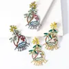 Boucles d'oreilles en cristal de tournesol de mode pour les femmes vacances marguerite Zircon coloré motif creux boucle d'oreille fille bijoux cadeaux