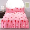 Mode lila sängkläder 1pc säng kjol dammsäker antifouling icke-glidande sängkläder hemliga sängkläder (ingen inkluderar kuddecase) F0011 210420
