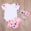 0-18m Born Infant Baby Girls My 1st Easter Ubrania Zestaw Cute Egg Print Romper Bow Spodenki Stroje 210515