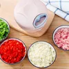 Mini Manual Food Chopper Kleine Hand Powered Food Processor Est 3 Blades Minnencor Pers voor Knoflook Fruit Vlees Daling 210706