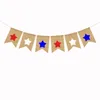 Burgee Flaggor Independence Days Fem-spetsig Star Swallowtail Banners Amerikanska National Day String Flag Bunting Banner Party Decoration WMQ785