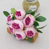 Simulation Tea Rose 7 Heads Artificial Silk Peony Flower Festival Wedding Home DIY Atmosphere Decorative Flowers