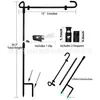 Garden Flag Stand Flagpole Black Flag Pole Garden Metal Stand Flagpoles Flags Banner Holder Outdoor Yard Decorations 2853 Q2