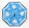 Windproof Reverse Umbrella Design 82 Colors Double Layer Inverted Umbrellas C Handle For Car Printable Customer Logo