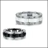 Band Rings Jewelry Wholesale For Men Women Couple Index Finger Wedding Gift Stainless Steel Punk Classic Ceramic Ring