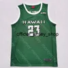 2020 New Hawaii College Basketball Jersey NCAA 23 Inglés Verde Todo cosido y bordado Hombres Tamaño juvenil