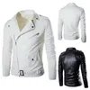 Giacche da uomo Giacca in pelle da uomo Moda uomo Moto PU Tasca Cappotto foderato Slim Street Biker Zipper