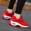 Hotsale Women's fashion running shoes cushion sneakers red purple black spring cross-border fly weaving breathable trendy net rocking casual