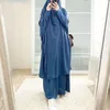 Abbigliamento etnico Malesia Eid con cappuccio Donne musulmane con cappuccio Dress da hijab Garment Jilbab Abaya lunga Khimar Abito Ramadan Abito Abayas Gonna Set Islamiche