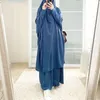 Roupas étnicas Malásia Eid Eid Mulheres muçulmanas Hijab Dress Oração de vestuário jilbab abaya long khimar ramadan vestido abayas saia set247c