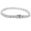 Czysty 925 Silver 16-21 cm Bransoletka Tenisowa Biżuteria Pave Full 4mm 5A CZ Wieczny prezent dla żony Prawdziwe szterling Fine Jewellery