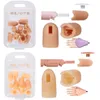 10Pcs Nail Art Practice Silicone Finger Cover Hand Replacement Parts - flesh