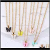 & Pendants Drop Delivery 2021 Ifmia Fashion Butterfly Pendant Necklace Boho Pink Gold Color Necklaces For Women Girl Elegant Choker Sweet Jew