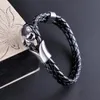 Braccialetti con ciondoli Moda Scheletro a mano di colore marrone nero Uomo e donna Bracciale con catena in pelle Chiusura con magnete in acciaio inossidabile