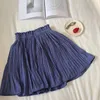 Printemps Été Mini Shorts Jupe Femmes Style Coréen Blanc Noir Bleu Taille Haute Sun School Plissée Femme 210421