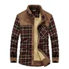 男性の厚い綿暖かいフリースシャツのためのデザイナーの冬のシャツPhat Playt長袖メンズシャツBuffalo Plated Flannel Jacket Plus Si