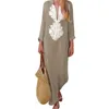 Lasperal Bohemia Maxi Dress Casual Sleeve V-neck Women Loose Party Beach Sundress Long Robes Tunics Kaftan Q190513
