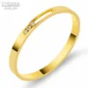 Fysara Stainless Steel Women Bracelet Gold Bangle Crystal Rhinestones Sliding Luxury Wedding Party Wristband Jewelry Custom Q0719