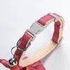 Cat Collars & Leads Collar With Small Bell Bow Tie Adjustable Necklace Polyester Material Pet Accessories Buckle Design