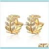 Charm Jewelryfactoryfdiffresh Модное алмазное маленькое дерево и простые серьги листьев листьев температуры.