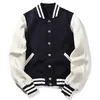 High Street Hiver Manches Longues Varsity Vestes Pour Hommes Baseball Letterman Manteau Plus La Taille 3XL X0621