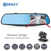 Addkey full hd 1080p carro dvr câmera auto 4.3 polegadas retrovisor espelho Dash digital gravador de vídeo dual lente filmadora registradora