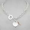 Nuova collana da donna TIF Silver Love Style Collana in argento sterling 925 con ciondolo a forma di cuore chiave G1201