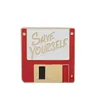 سبائك الإبداعية بروش الكرتون النفط يقطر بطاقة الذاكرة USB الفينيل سجل آلة كاتبة بروش دبوس