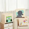 13 pouces Cube Oxford tissu boîtes de rangement lavable motif animal enfants jouets panier bacs placard organisateur étagère armoire bibliothèque 210922