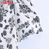 Mulheres Verão Impressão Floral Elegante V Pescoço Manga Curta Senhoras Midi Vestido Vestidos 6Z32 210416