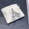 Colgante de bicicleta brillante de Plata de Ley 925, abalorio para joyería europea, pulseras con abalorios