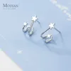 Minimalistyczny podwójna warstwa gwiazda geometryczna stadnina kolczyk dla kobiet 925 Sterling Silver Anti-Allergy Tiny Ear Pin Fine Jewelry 210707