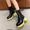 Kadın Tasarımcı Çizmeler Desert Boot% 100 Gerçek Deri Madalya Kaba Kaymaz Kışlık Ayakkabı Boyut EU35-41