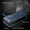 Magnetic Privacy Metal Cases for iPhone 12 Pro Max 11 XR XS 8 Plus Double Sided Tempered Glass Back Cover Phone Case izeso