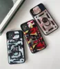 Camouflage-Schiebefenster-Telefonhüllen, Rüstung, magnetischer Ständer, rückseitige Abdeckung, 360-Grad-Fingerhalterschutz für iPhone 12 Pro Max Mini 11 Xs XR 7 7P 8 8Plus