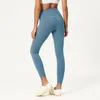 LL Düz Renk Kadın Yoga pantolon Yüksek Bel Spor Salonu Giyim Tayt Elastik Spor Bayan Açık Spor Pantolon