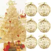 Parti Dekorasyon 6 adet Noel Ağacı Topları Süsler Altın Bling Ev Yıl Xmas Asılı Kolye Malzemeleri