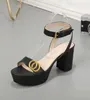 designer shoe women Sandals party fashion 100% leather Dance shoe new sexy heels Super 8cm Lady wedding Metal Belt buckle High Heel Woman shoes Large size 35-42 With box