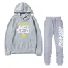 2 stycken sätter tracksuit män rapper juice wrld hooded sweatshirt byxor pullover hoodie sportkläder svett kostym casual sportuits y0831