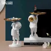 Diver Statue With Tray Sculpture Home Decor Figurine Desk Storage Multifunction TV Cabinet Ornaments Room Decoration Crafts Gift 220115