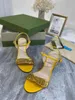 Europäische klassische Damen-Pailletten-Sandalen, Designer-Gürtelschnalle, ein Wort mit Leder-Party, sexy Maßstab, Größe 34–40, Box