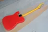 Röd elektrisk gitarr med vit pickguard, gul Maple Fingerboard, 21 Fretets, Chrome-maskinvara, som erbjuder skräddarsydda tjänster