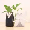 Gift Wrap 100Pcs Bridal Bag Cases Groom Tuxedo Dress Gown Ribbon Wedding Favor Candy Box226V
