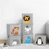 Creative Cartoon Animal Boîte De Rangement Feutre Tissu Cube Pépinière Étagère Maison Placard Pliant Panier Pour Enfants Jouets Organisateur 210922