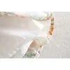 Floral Impressão Ruched Chiffon Saia Mulher Boho Beach Mini Cintura Alta Ruffle Branco Flor Faldas Mujer 210427