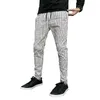 Fashion Men Pants Casual Business Slim Fit Striped Skinny Long Trousers Men's