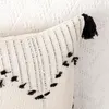 Almofada/travesseiro decorativo preto e branco Tampa de almofada geométrica 45x45cm/30x50cm Tasels tecidos para sofá -cama de decoração em casa
